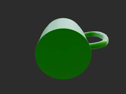 Green Ceramic Mug Game Ready 3D Model