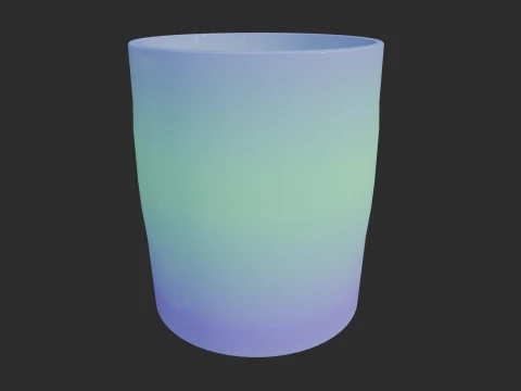 Mint Lilac Plastic Cup Low Poly 3D Model