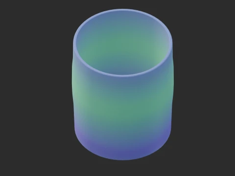 Mint Lilac Plastic Cup Low Poly 3D Model