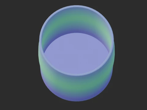 Mint Lilac Plastic Cup Low Poly 3D Model