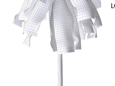 Palms Lowpoly Set 01 PBR with 5 LODs 3D Model