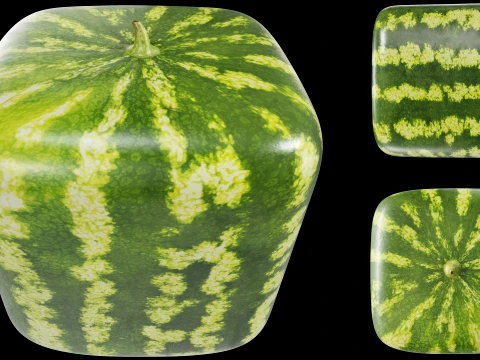 Watermelon square PBR 3D Model