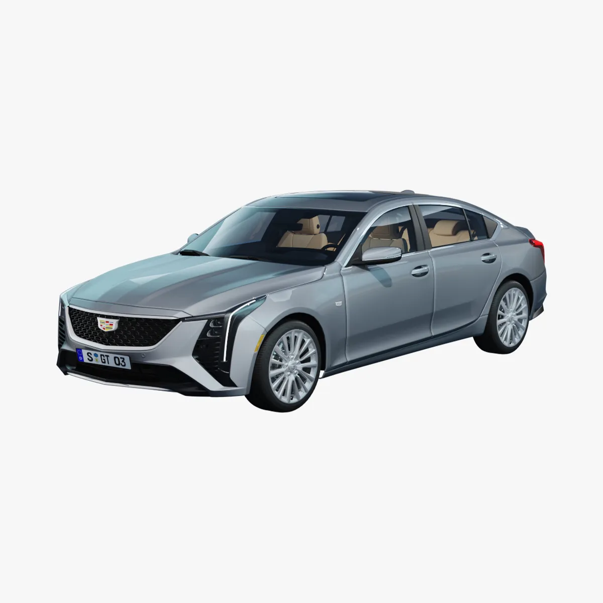 Cadillac CT5 2025 with interior 3D Model .c4d .max .obj .3ds .fbx .stl .blend 