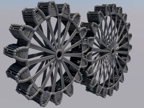 Stylized Mechanical Gears C4D FBX OBJ 3D Model