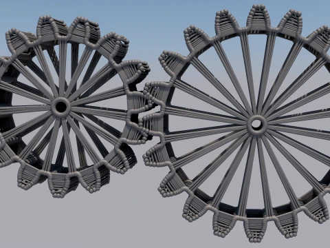 Stylized Mechanical Gears C4D FBX OBJ 3D Model