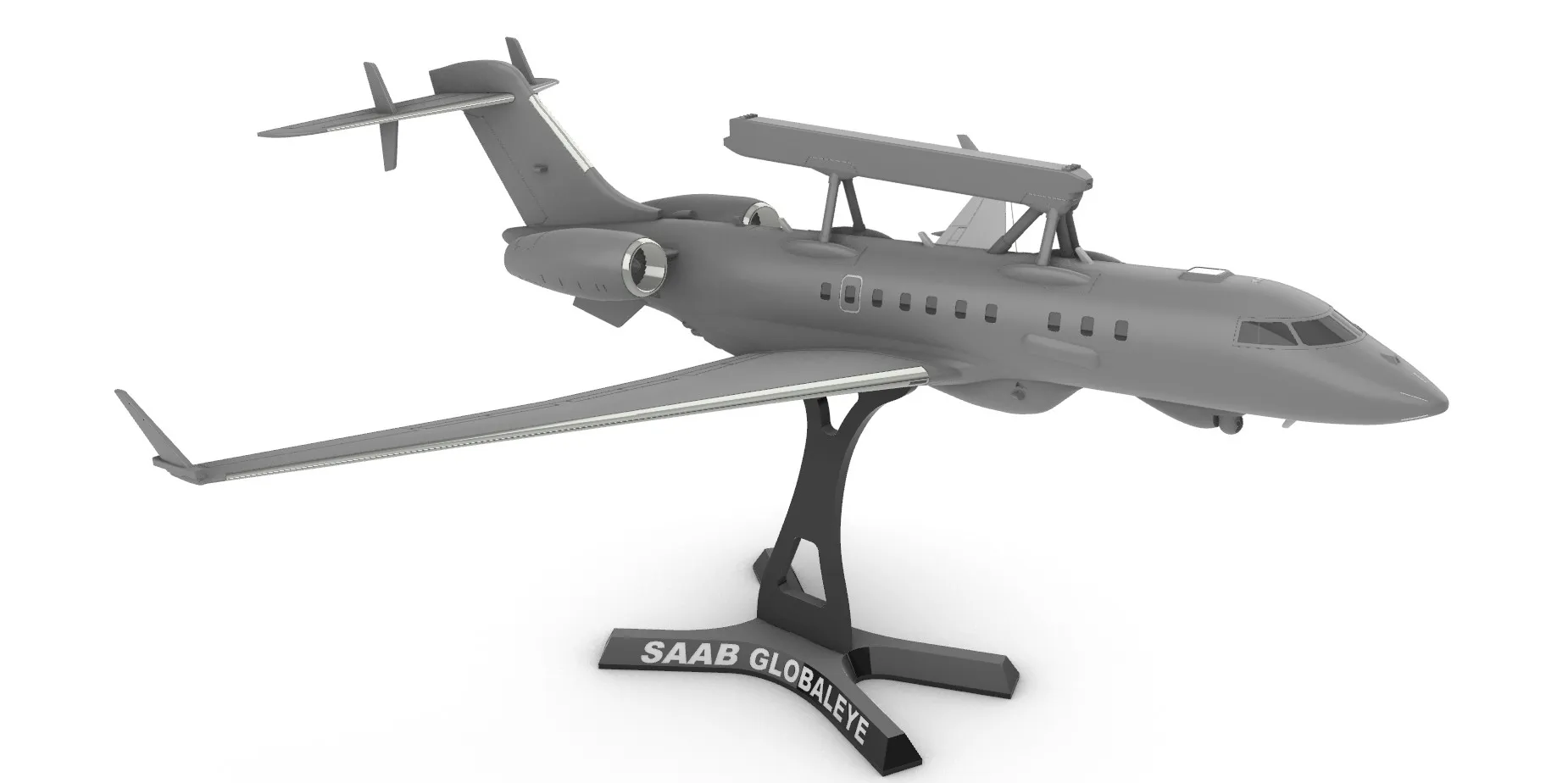 SAAB GlobalEye AEWC 3D Print Model .c4d .max .obj .3ds .fbx .stl .blend 