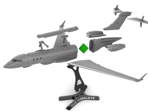 SAAB GlobalEye AEWC 3D Print Model
