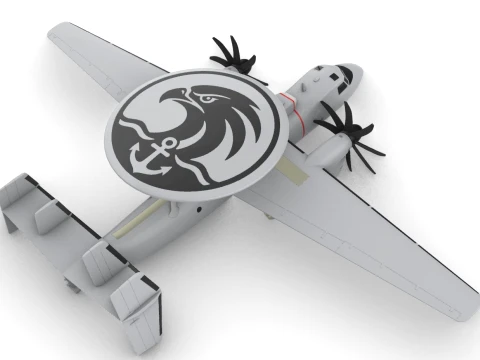 E-2D Advanced Hawkeye IN COLOR 3D Print Model