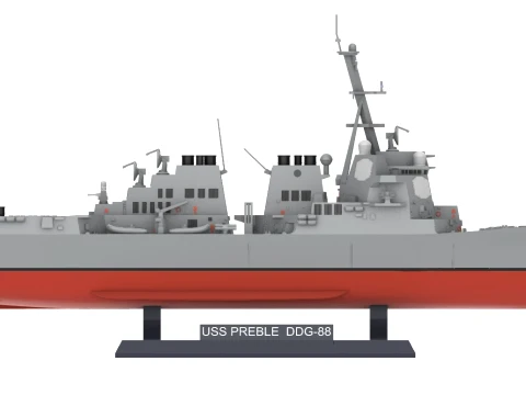 USS PREBLE DDG-88 Arleigh Burke-class 1144 3D Принт Модель