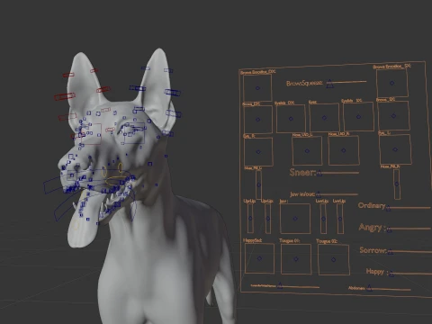 Realistic German Shepherd Rigged Animated 3D Model