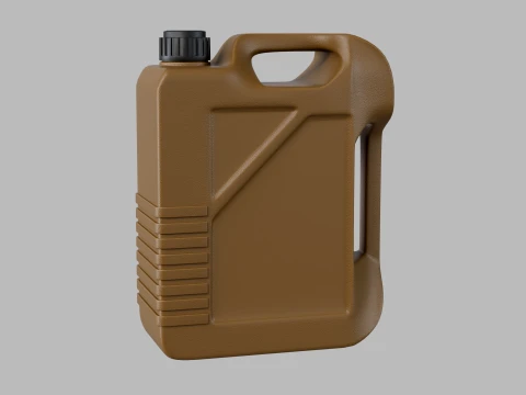 Brown Plastic Oil Canister 3D Model