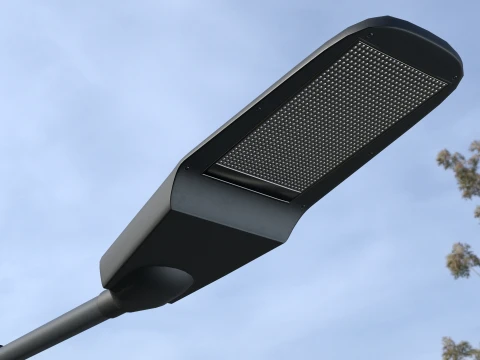 Modern Dual-Arm Street Light Pole 3D Model