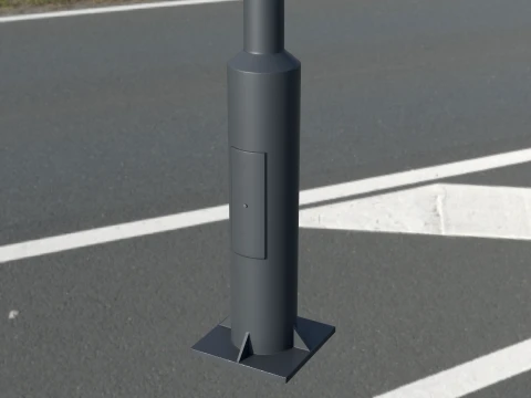 Modern Dual-Arm Street Light Pole 3D Model
