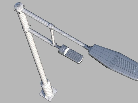 Modern Dual-Arm Street Light Pole 3D Model