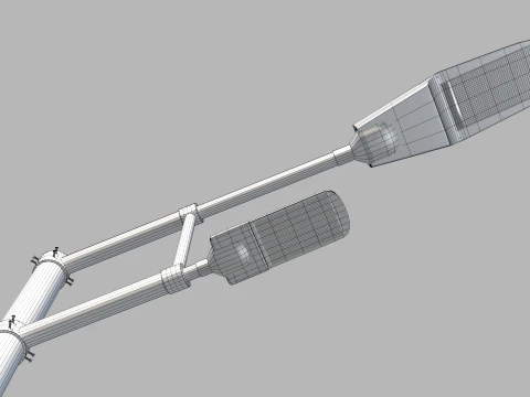 Modern Dual-Arm Street Light Pole 3D Model