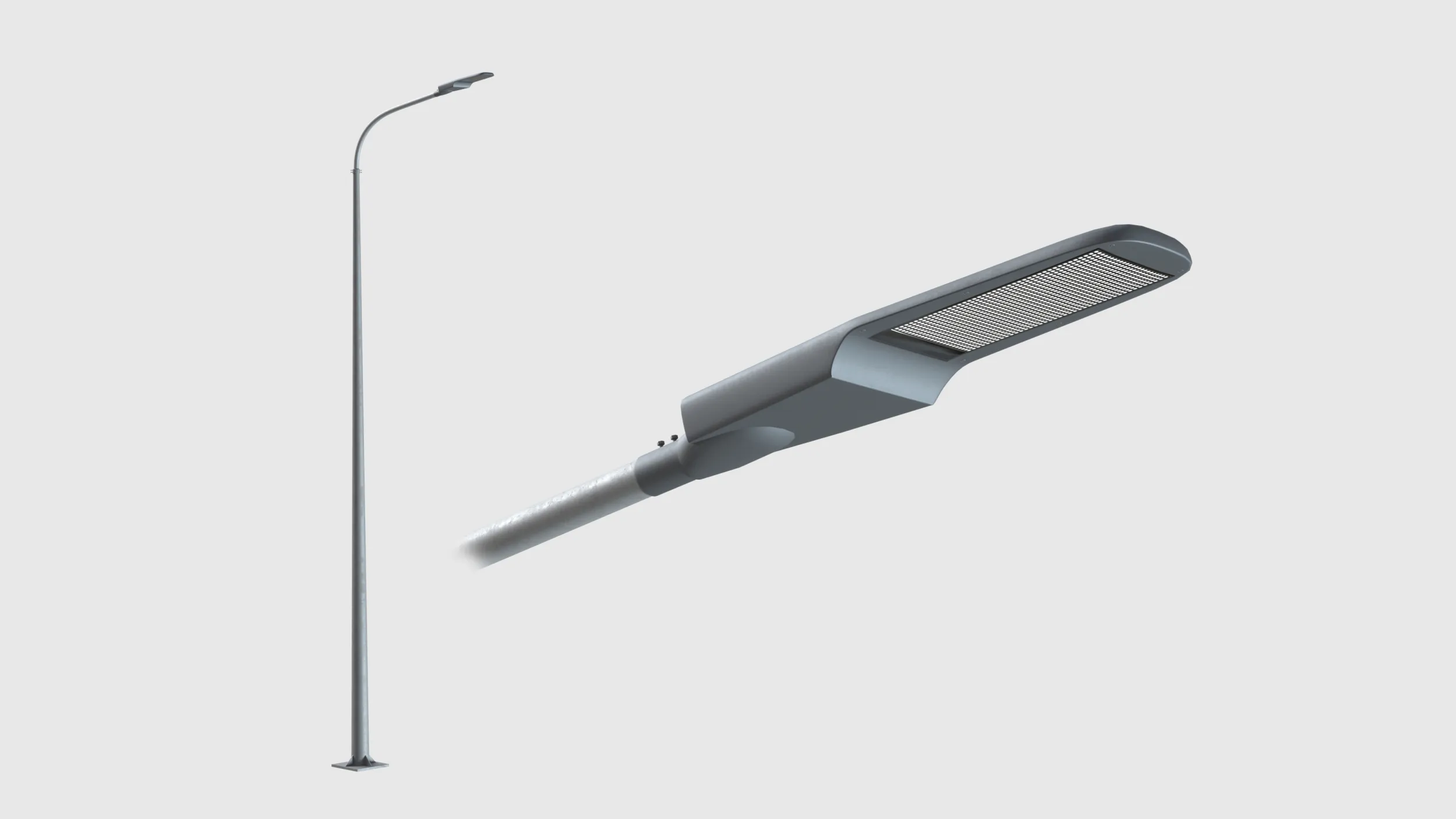 Modern LED Street Light Pole 3D Model .c4d .max .obj .3ds .fbx .stl .blend