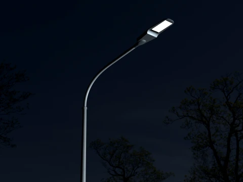Modern LED Street Light Pole 3D Model