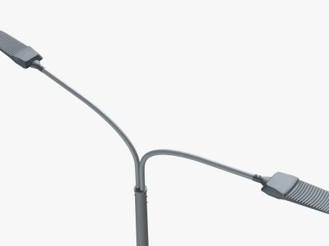 Double Arm LED Road Lighting Pole 3D Model