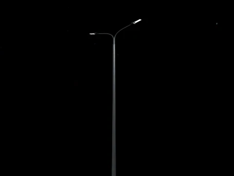 Double Arm LED Road Lighting Pole 3D Model