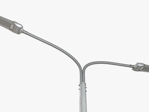 Double Arm LED Road Lighting Pole 3D Model