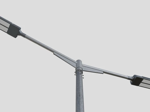 T-Shaped Double Arm Road LED Lighting Pole 3D Model