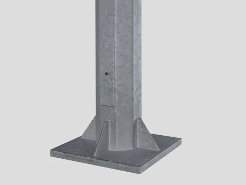 T-Shaped Double Arm Road LED Lighting Pole 3D Model