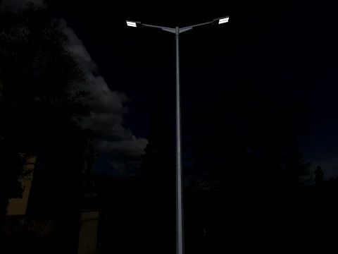 T-Shaped Double Arm Road LED Lighting Pole 3D Model