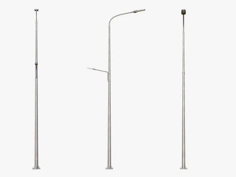 Dual Height Road LED Lighting Pole 3D Model
