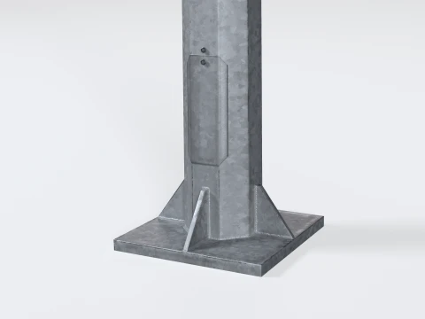 Dual Height Road LED Lighting Pole 3D Model