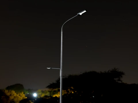 Dual Height Road LED Lighting Pole 3D Model