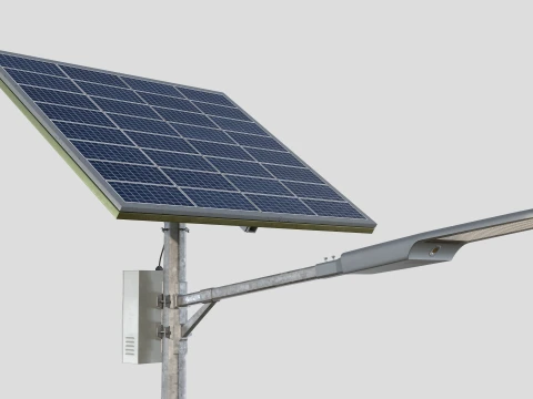 Solar Powered LED Street Lighting Pole 3D Model