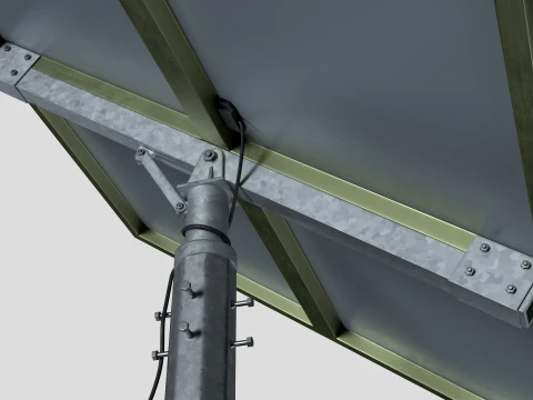 Solar Powered LED Street Lighting Pole 3D Model