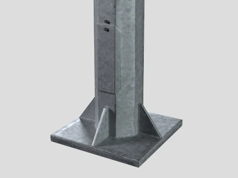 Solar Powered LED Street Lighting Pole 3D Model