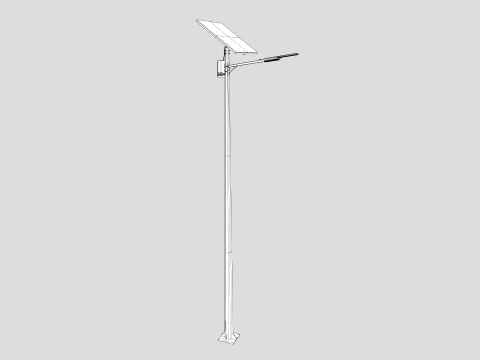 Solar Powered LED Street Lighting Pole 3D Model