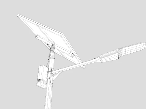 Solar Powered LED Street Lighting Pole 3D Model