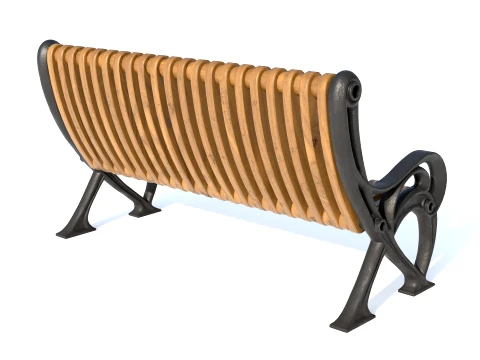 Ornamental Cast Iron Park Bench 3D Model