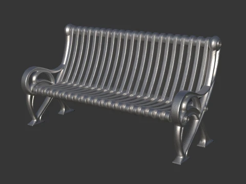 Ornamental Cast Iron Park Bench 3D Model