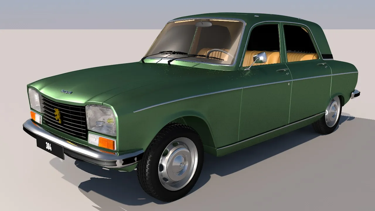 1973 Peugeot 304 SLS 3D Model .c4d .max .obj .3ds .fbx .stl .blend 