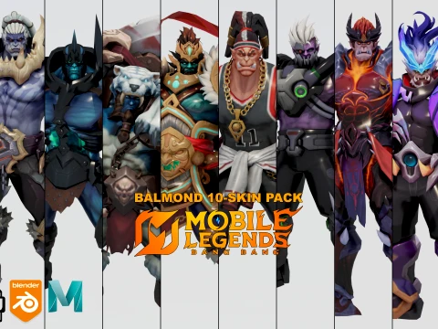 BALMOND 10-SKIN PACK MOBILE LEGENDS BANG BANG 3D Model