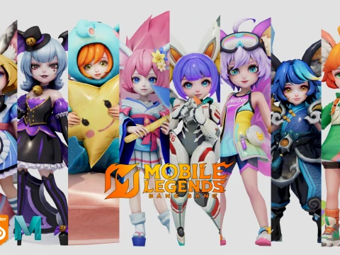NANA 10-SKIN PACK - MOBILE LEGENDS BANG BANG 3Dモデル