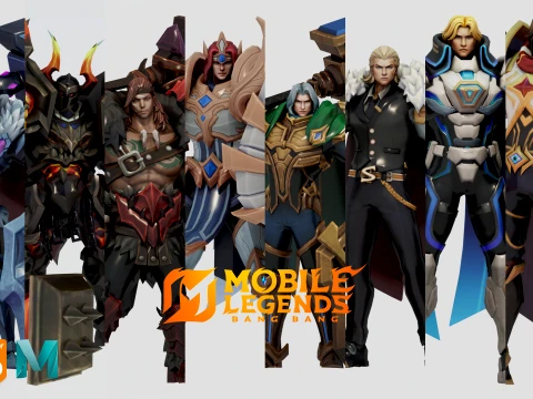 TIGREAL 10-SKIN PACK - MOBILE LEGENDS BANG BANG 3D Model