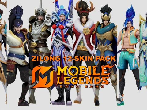 ZILONG 12-SKIN PACK - MOBILE LEGENDS BANG BANG 3D Model