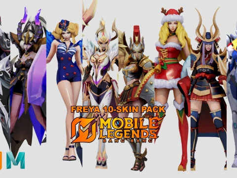 FREYA 10-SKIN PACK - MOBILE LEGENDS BANG Model 3D