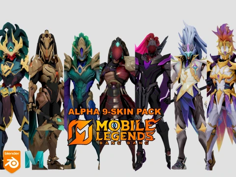 ALPHA 9-SKIN PACK - MOBILE LEGENDS BANG Model 3D
