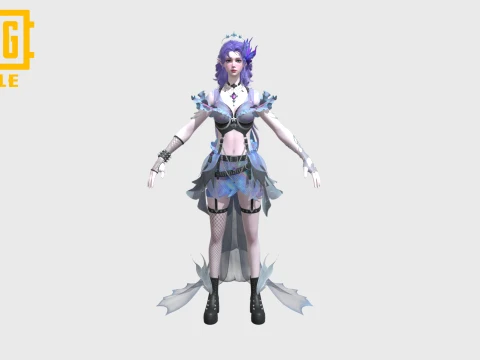 PHANTASI SIREN SET SKIN - PUBG MOBILE FEMALE CHARACTER 3D Modell