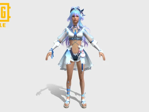 WAVESONG SPRITE SET SKIN - PUBG MOBILE FEMALE CHARACTER 3D Model
