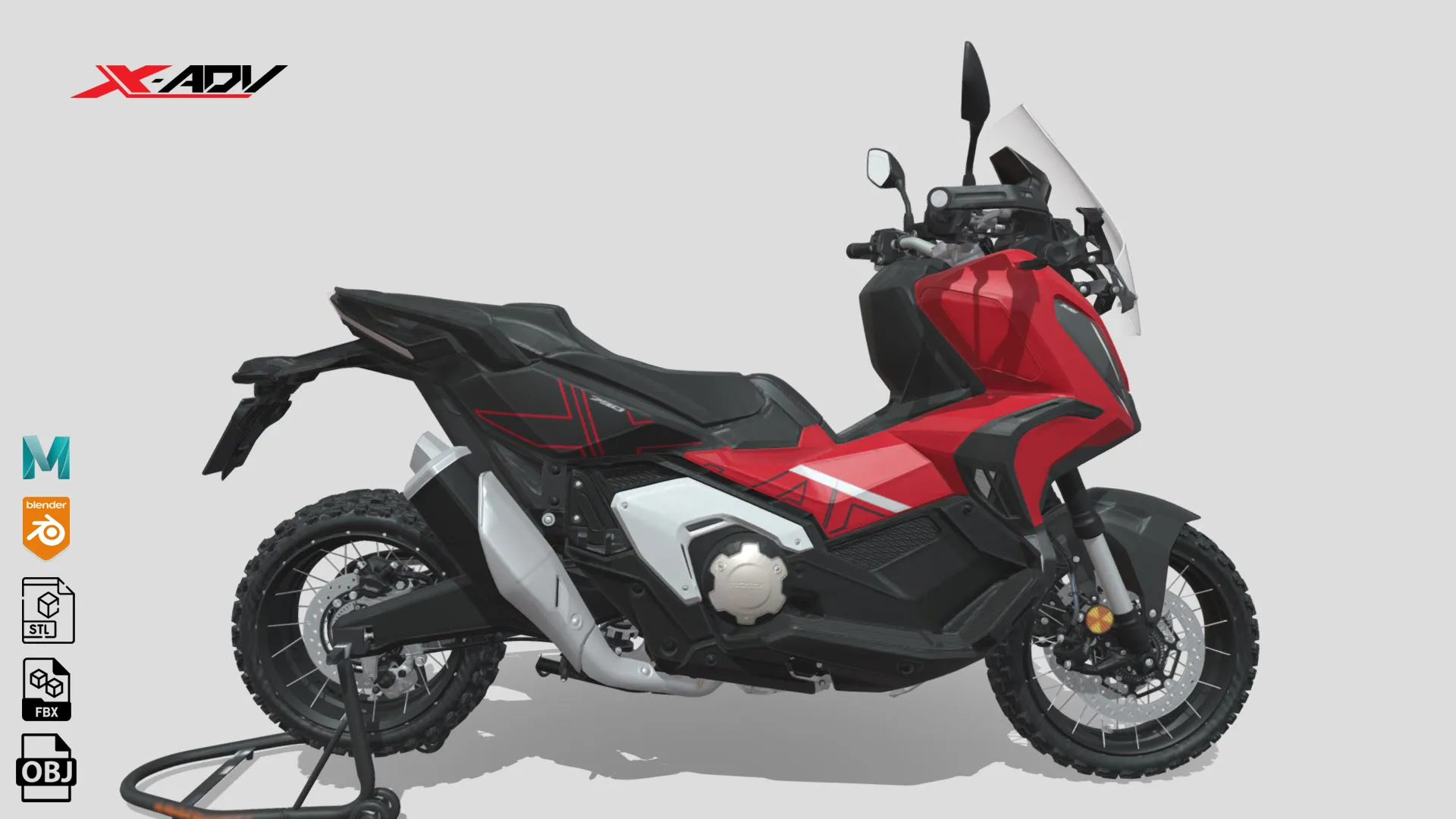Honda X-ADV - 2024 3D Model .c4d .max .obj .3ds .fbx .stl .blend 