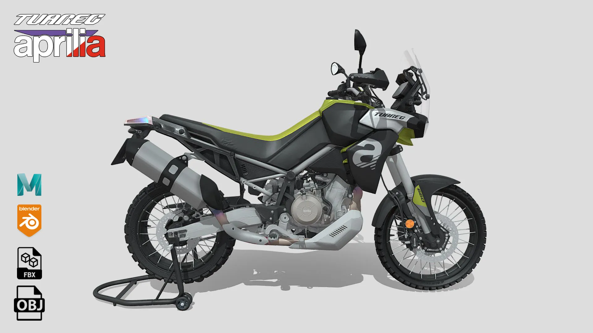 Aprilia Tuareg Rally 660 - 2024 3D Model .c4d .max .obj .3ds .fbx .stl .blend