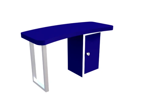 Minimalist Blue Work Desk - Table 3D 모델