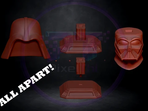 Darth Vader Helmet Bust STL One-Piece Multi-Part 3D Printable Model 3D Print Model